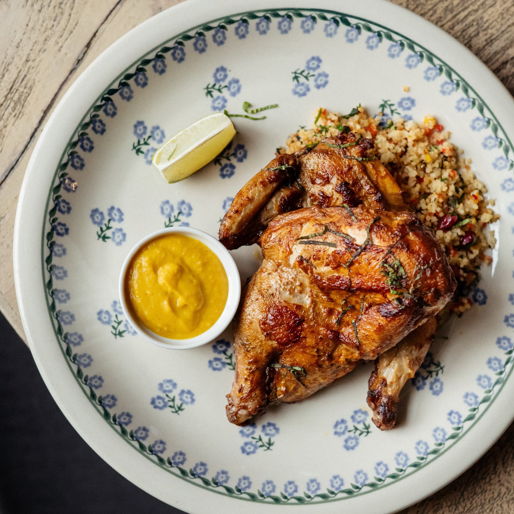 Smoked chicken with couscous